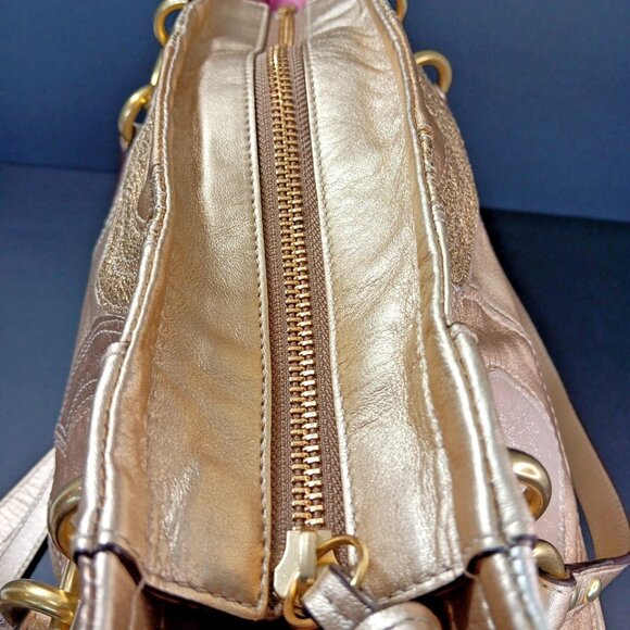 Authenticated Coach Purse Handbag Shoulder M0993-14833 Inlaid Art 09 Vintage CN - Picture 10 of 16